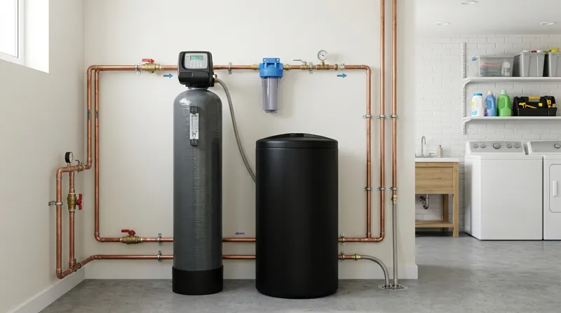 Water softener in utility room